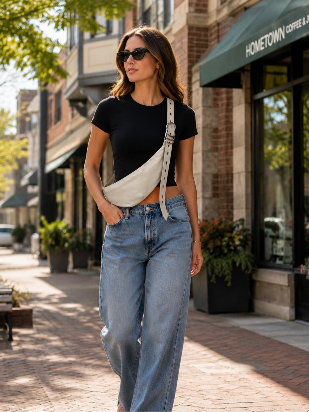 Rag & Bone Petra Leather Sling Bag in Cream Minimalist Luxe